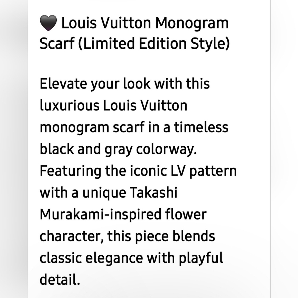 Louis Vuitton Monogram Vivienne Scarf in Black and Gray - Picture 5 of 5